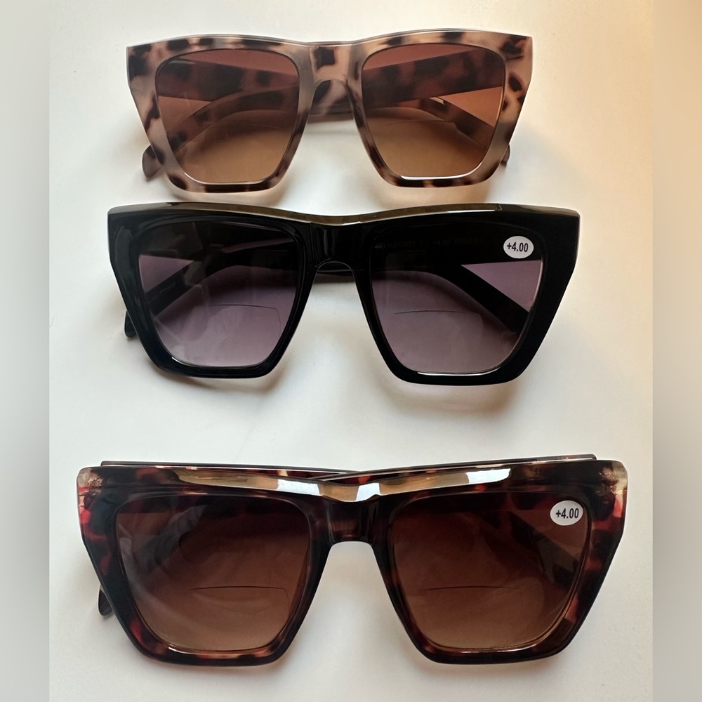 NEW Tortoise Shell and Black Bifocal Sunglasses Trio (4.00)
